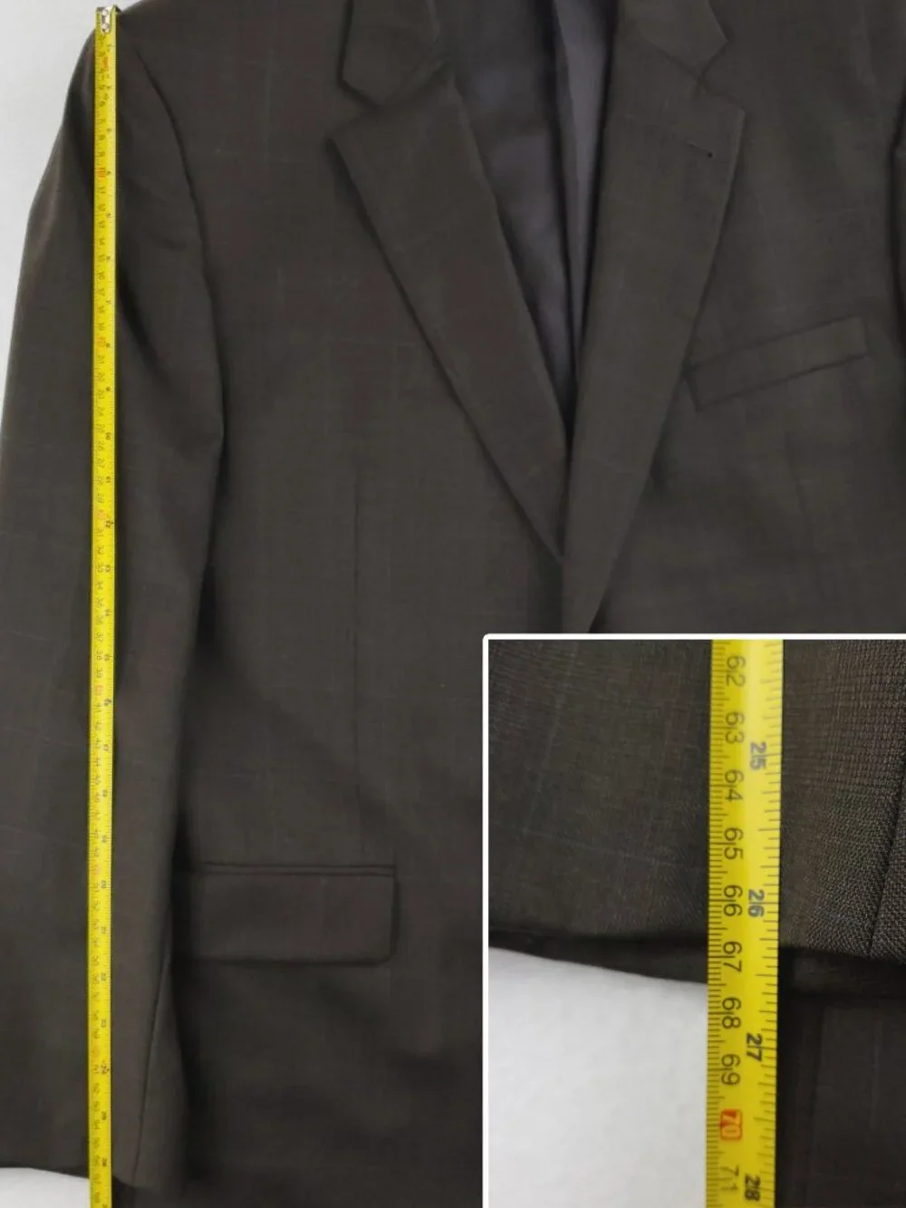 Burberry Vintage Mens Suit Jacket Pants Kensington Windowpane USA Wool 48L 38x32